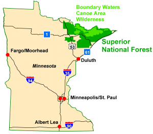 Minnesota map BWCA